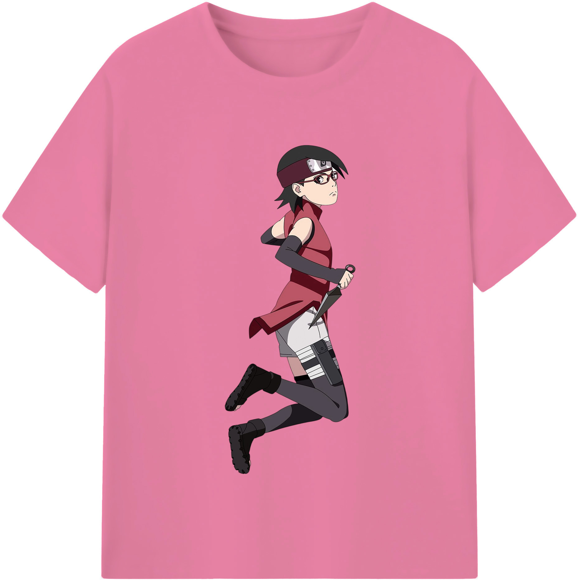 （画像用） NARUTO -ナルト- うちは サラダ Uchiha Sarada 綿100％半袖Tシャツ（フロントプリント）